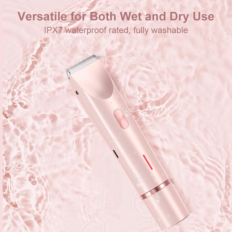 Electric Bikini Trimmer for Women | 2-in-1 Body & Facial Hair Removal | Rechargeable, Waterproof & Travel-Friendly 1