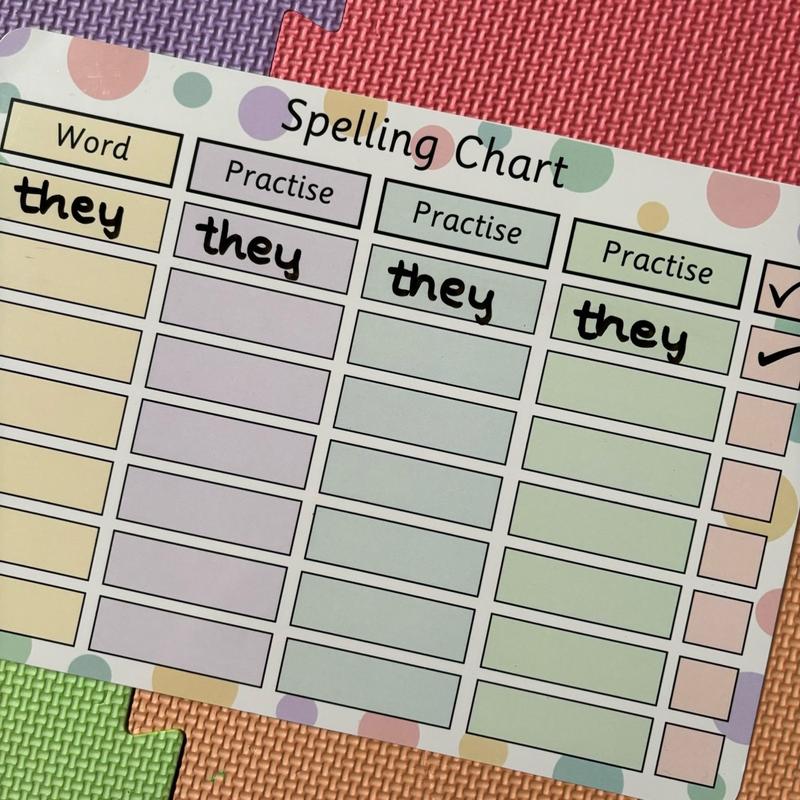 Spelling Chart & Dry Wipe Pen 1