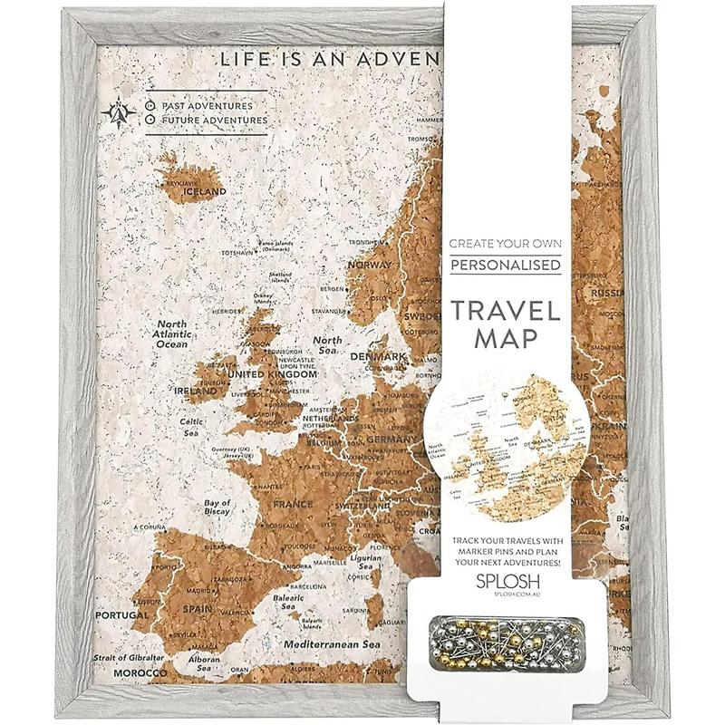 Grey Europe Travel Map with Pins 0