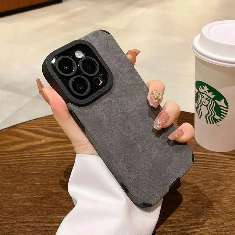 Premium Suede Leather Phone Case for Apple iPhone 16 15 14 13 12 11 - Slim and Stylish Protection - Cover, Accessories 7