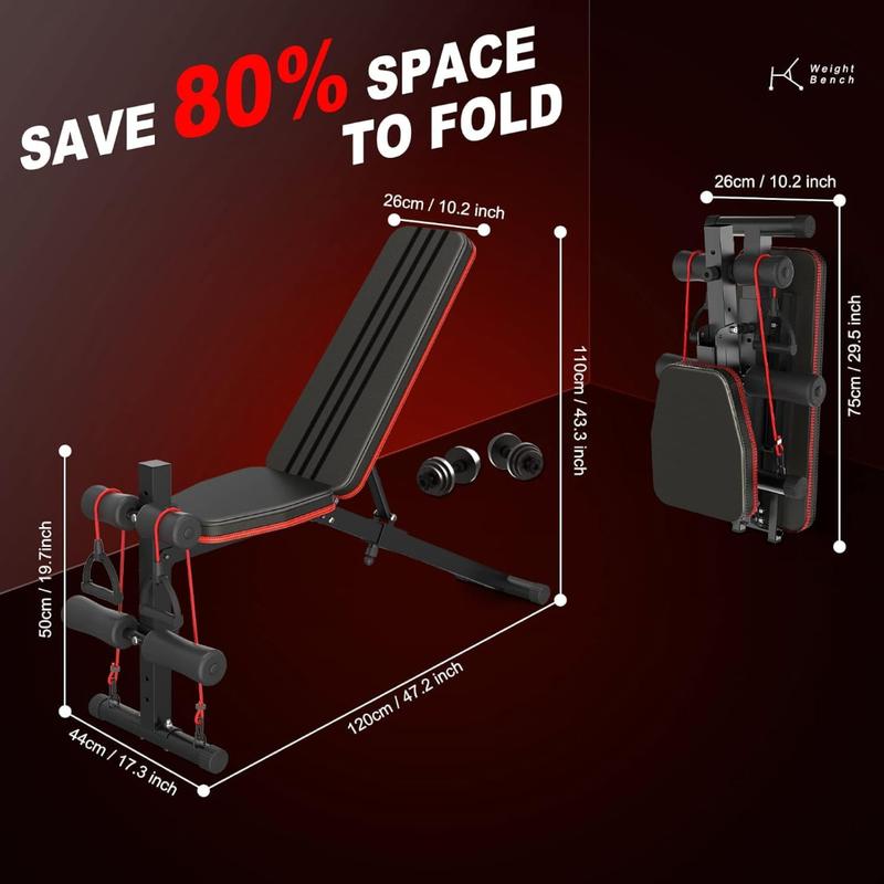 GymSets Adjustable & Foldable Weight Bench 4