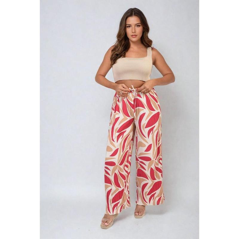 Abstract Pattern Wide Leg Trousers 0