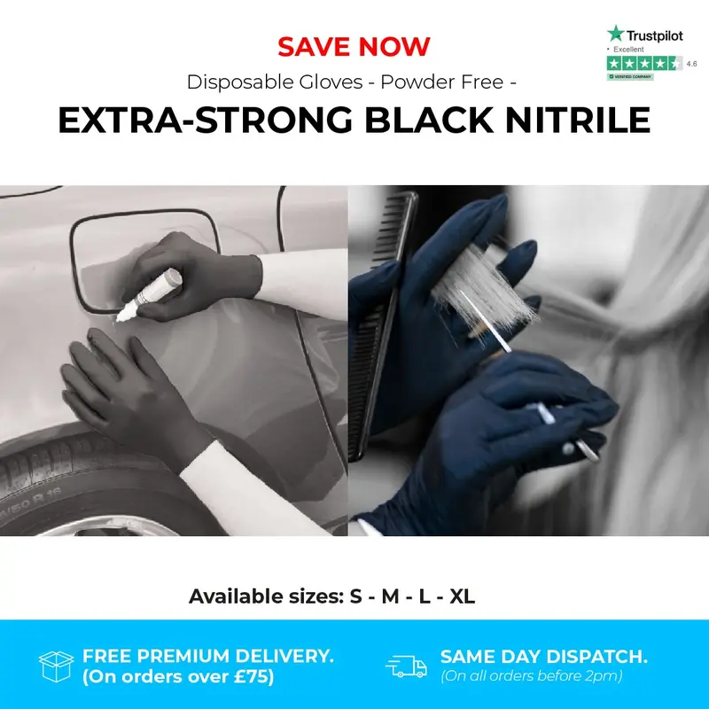 Heavy Duty Disposable Gloves – Black Nitrile – Powder Free – Bodyguards GL896® (500 Gloves, 5 Boxes) 5