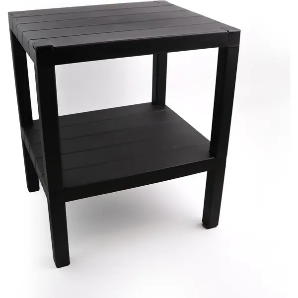 2 Tier Side End Table Nightstand Coffee Tables Storage Bedside Table Office Living Room Bedroom Small Narrow Space Sofa Table (Black)