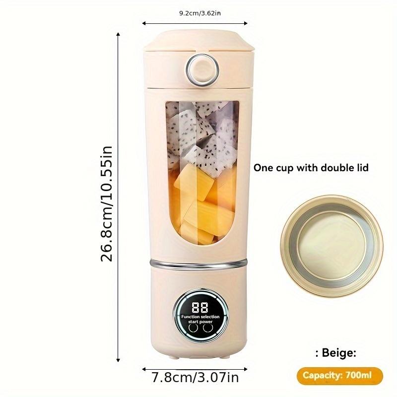 Portable Juicer Cup with Detachable Blender and Cup Cover, Super Large Capacity 25 Ounces (about 700ml), 4-speed Adjustment, High-speed Ice Crushing Portable Slush Blender, Small Personal Blender, with 12 Blades, Suitable for Travel, Sports 6