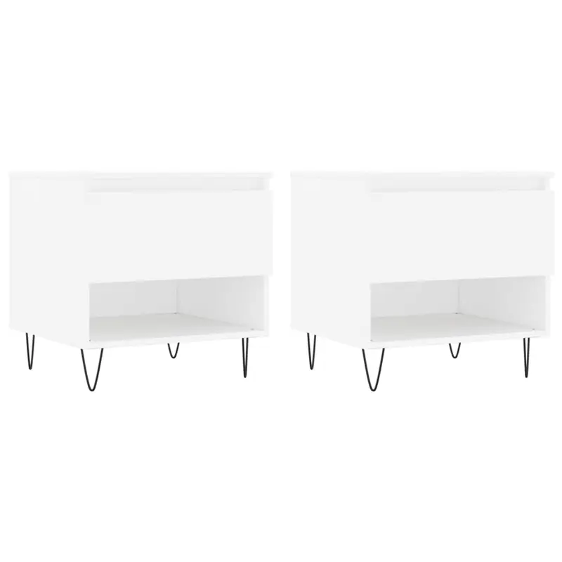 Coffee Tables 2 pcs White 50x46x50 cm Engineered Wood 1