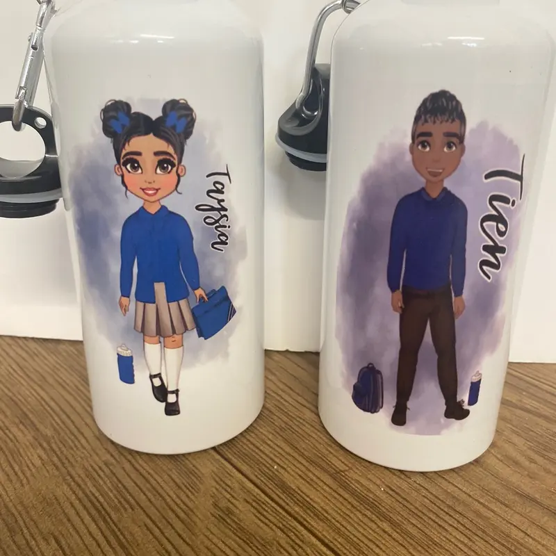 Kids school bottle 2 lids 1