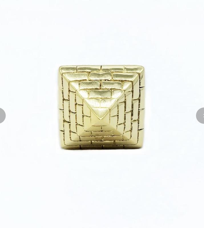 Men's Gold Pyramid Ring with Excellent Cut - for Men 5