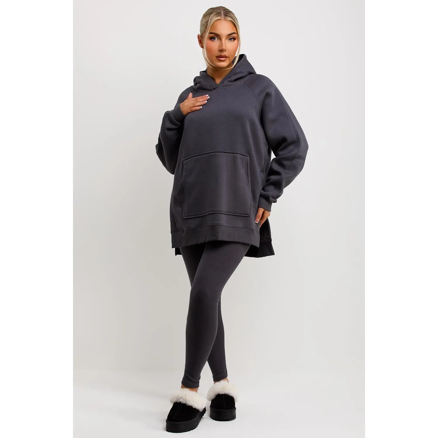 Hoodie And Leggings Set Charcoal