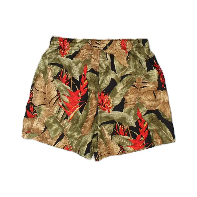 Pre-Owned VINTAGE Mens Abstract Pattern Swimming Shorts Medium Green Colourblock 2