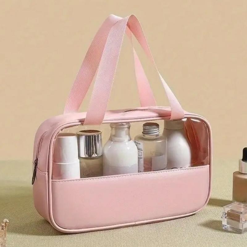Medium Pink PVC Makeup Storage Bag for Toiletries and Accessories - Durable and Waterproof 0