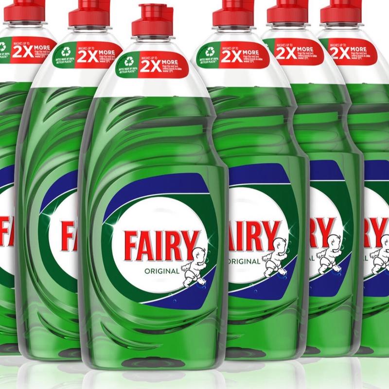 3 Fairy Original 3*900ml Washing Up Liquid Dishes Grease Cleaner Cleaning Household Kitchen Pack Bottles 1