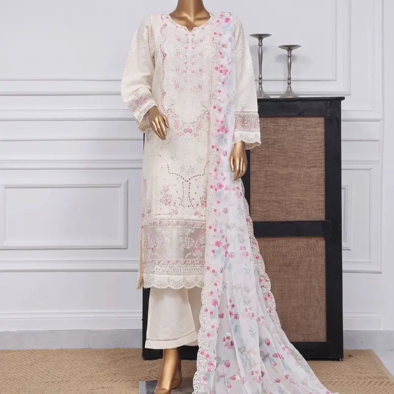 Sadabahar Luxury Embroidered Lawn Spring 3 Piece Sets for Women - Traditional Dress