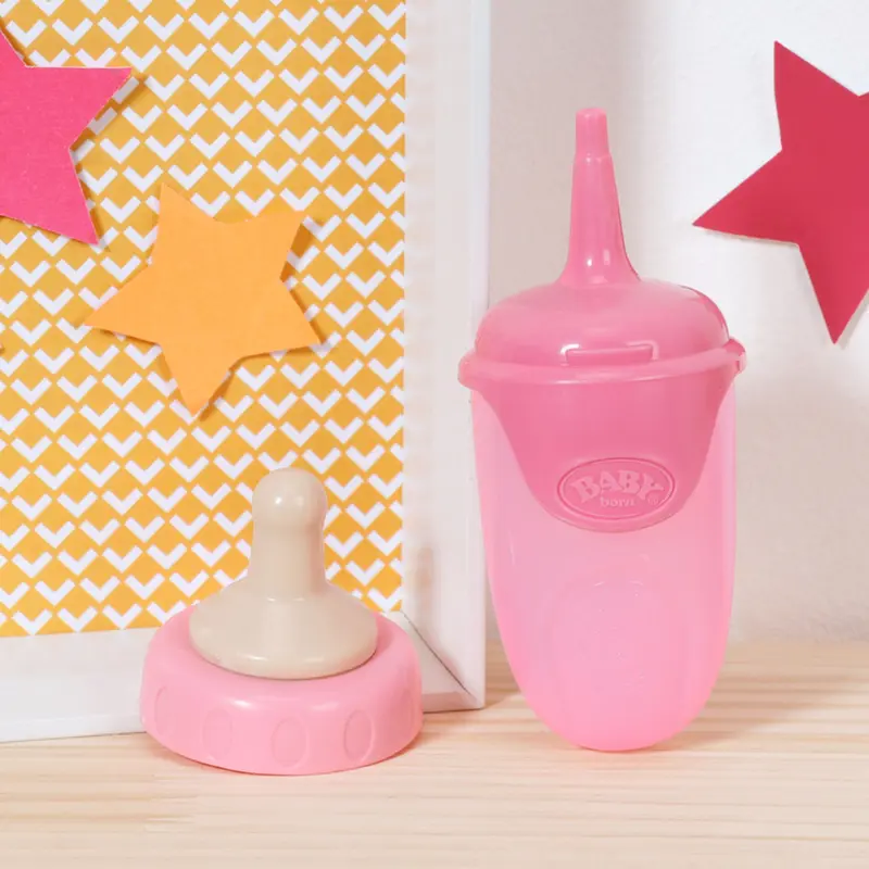 BABY born Bottle with Cap 832509 - Accessories for 43cm Dolls for Toddlers - Available in Pink, Red, or Orange - Includes One Feeding Bottle and Cap - Suitable for Kids from 3 Years 5