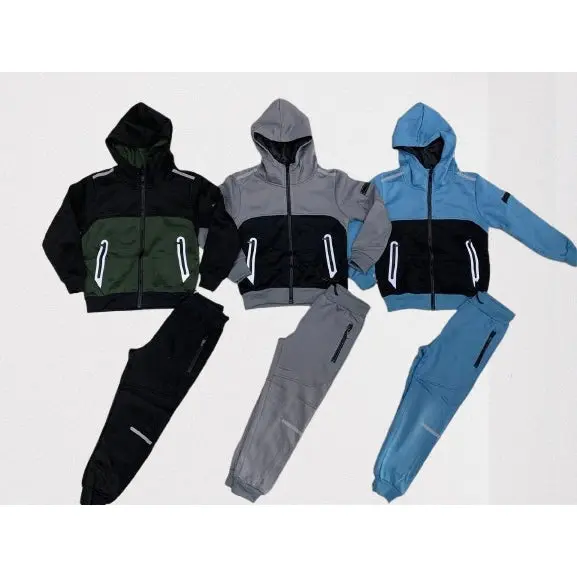 TLC Boys 3706 Tracksuit Hooded Zip Pockets Hood Warm Winter
