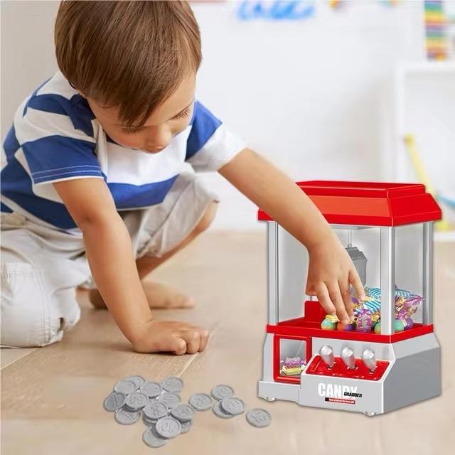 Mini Claw Machine Miniature Candy Grabber For Kids Cool Fun Mini Candy Grabber Prize Dispenser Vending Toy With 24 Game Coins 4