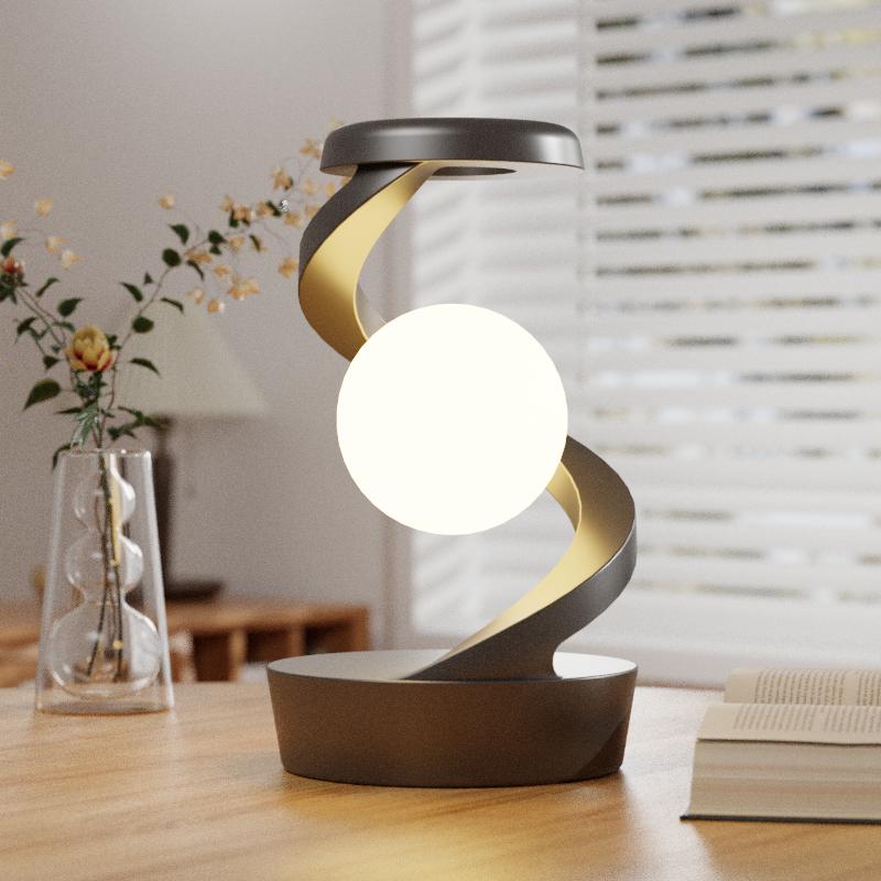 360 Rotary floating Moon lamp Charging Station（With wireless charging ）charging mobile free shipping Charger Cable 4