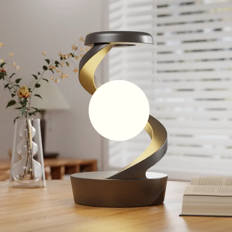 360 Rotary floating Moon lamp Charging Station（With wireless charging ）charging mobile free shipping Charger Cable 3