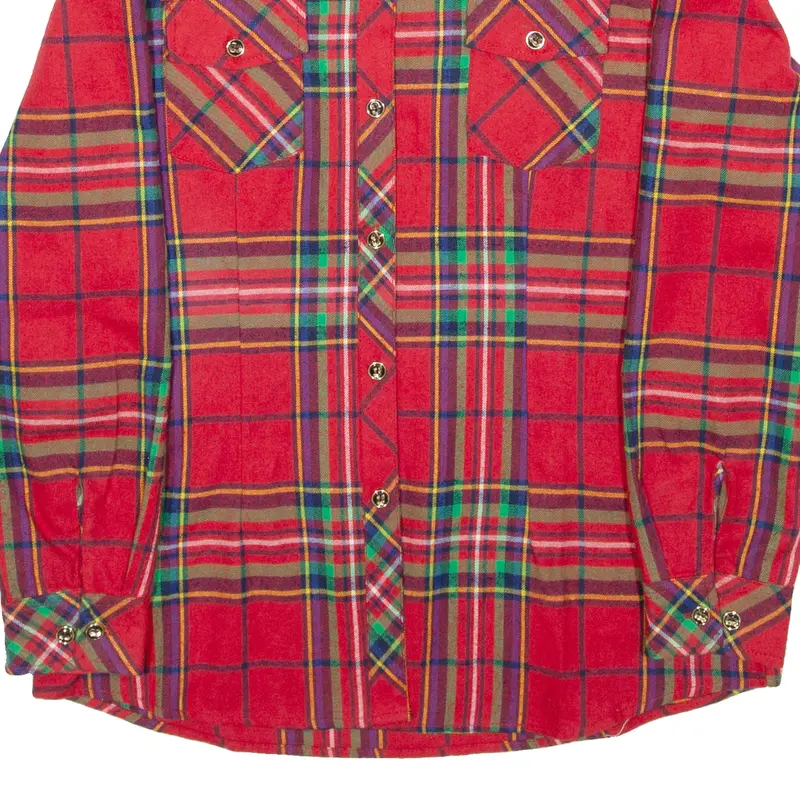 Preowned  Girls Shirt Red Check Long Sleeve 2XL 4