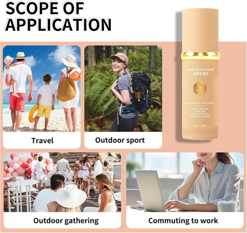 4 in 1 Foundation Liquid - Concealer and Moisturizer - Sunscreen Serum SPF50 - Color Changing Foundation Light Spectrum - UVA/UVB Protection, Hydrating & LongLasting Makeup Moisturizing 6