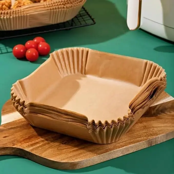 Disposable Air Fryer Liner (50pcs), Non-stick Parchment Paper Liner, Easy Cleaning Baking Paper Liner for Baking, Roasting, Commercial Use