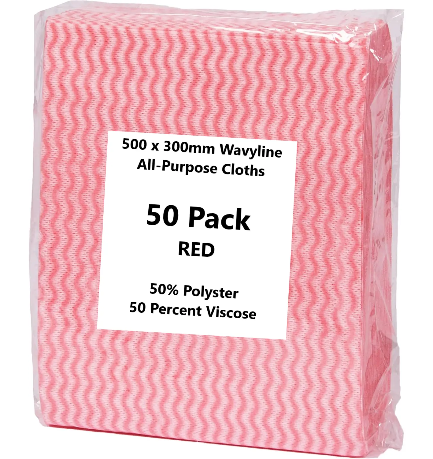 50 Pack - All Purpose RED Cleaning Cloths Wave Lines– Dish Cloths| Home| Kitchen| Workshop| Takeaways| Restaurants| Office| DIY Household cloth Towels