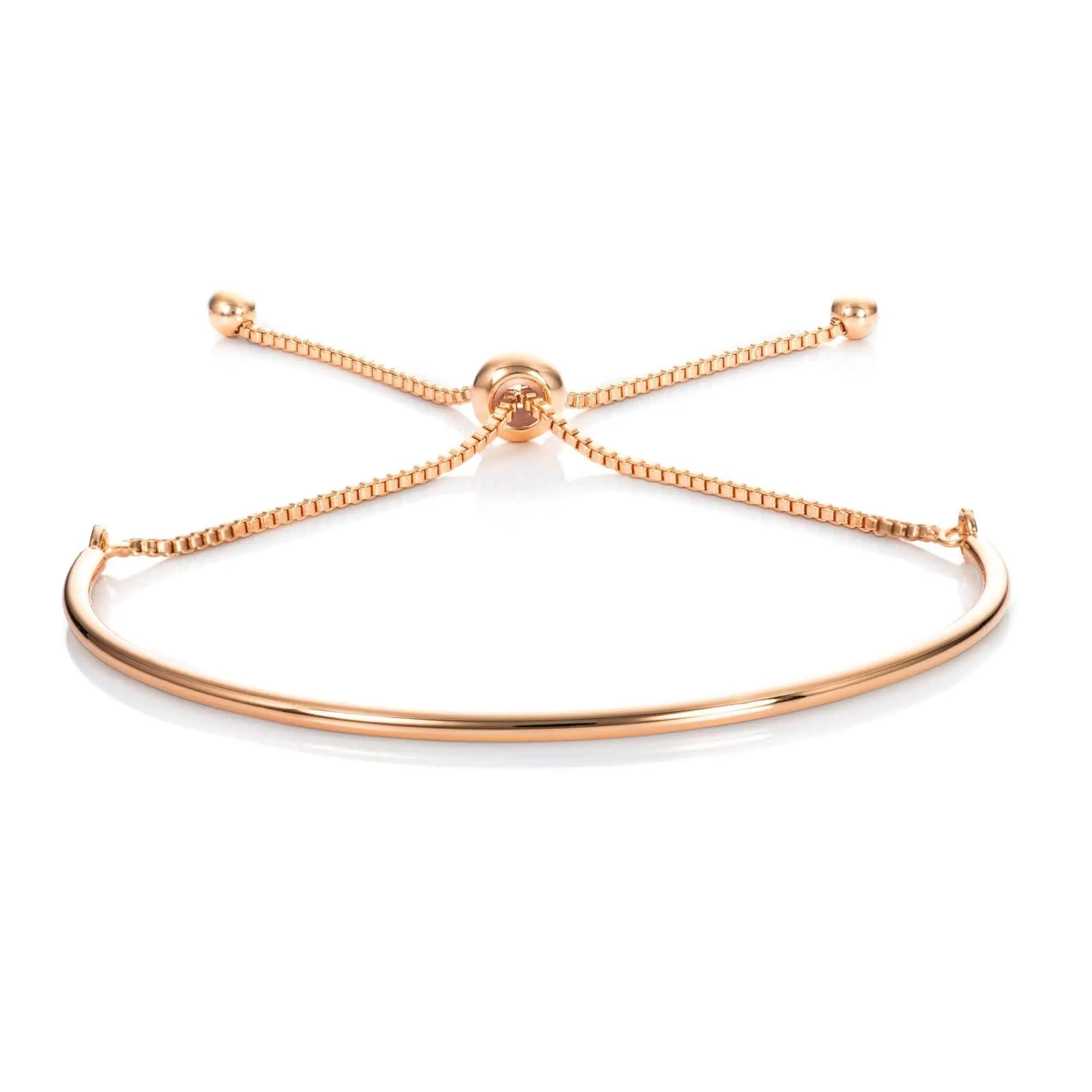 Adjustable Dainty Rose Gold Bangle Bracelet for Women