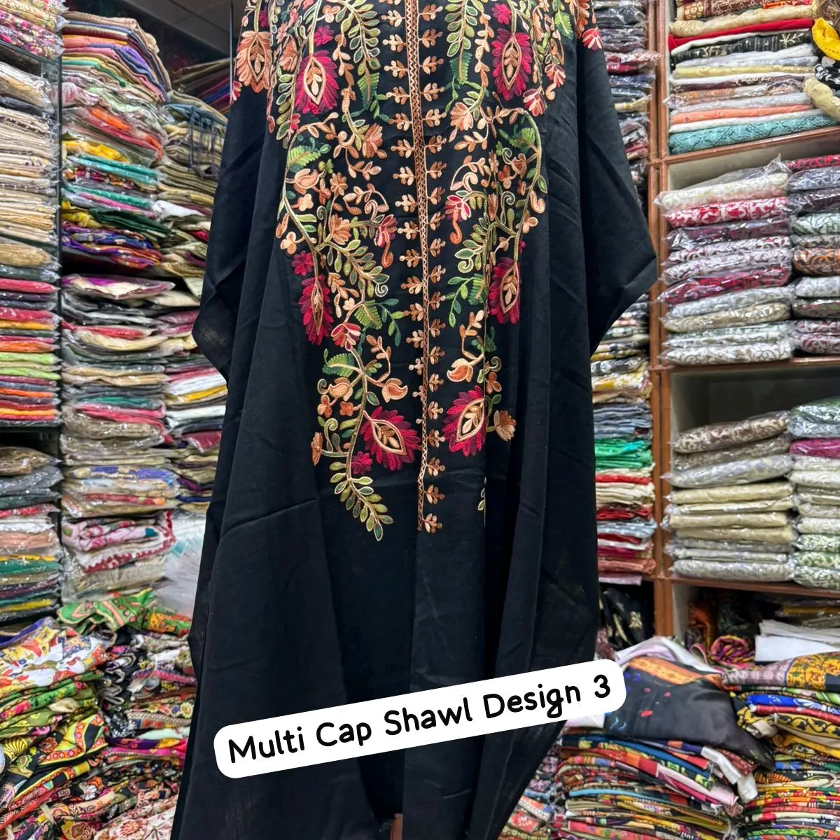 cape wool kashmiri embroiderd shawl in different colors