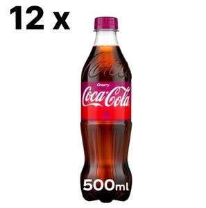 12 x 500ml Coca-Cola Cherry Bottles – Bold Cherry Flavour with Classic Coke Fizz – Best Before 31/01/2025 Beverage