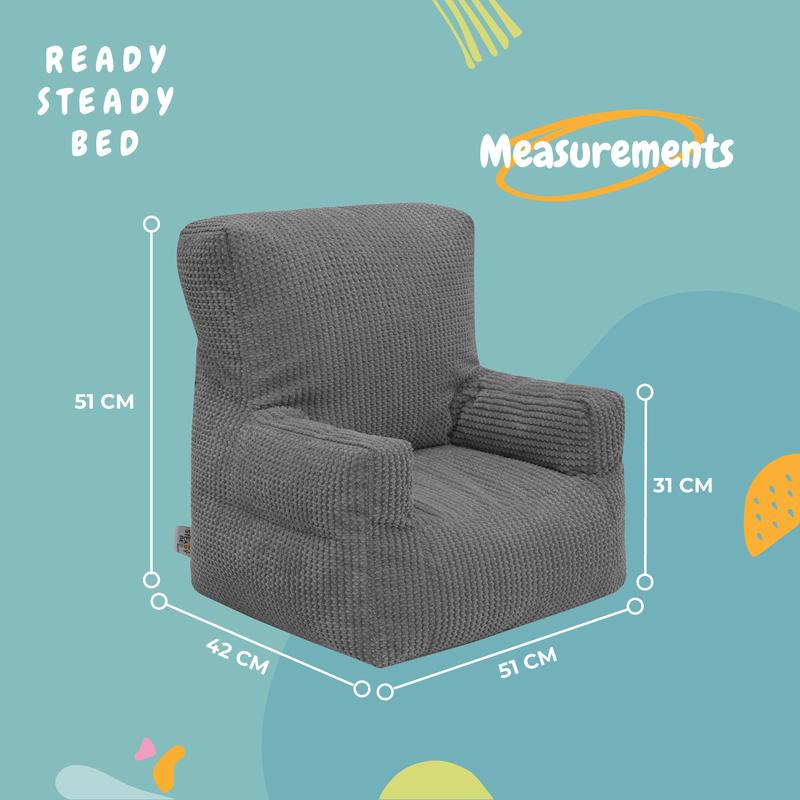 Indoor Bean Bag Armchair Cord Beanbag Chair Kids Piuffes with Back Pocket 9