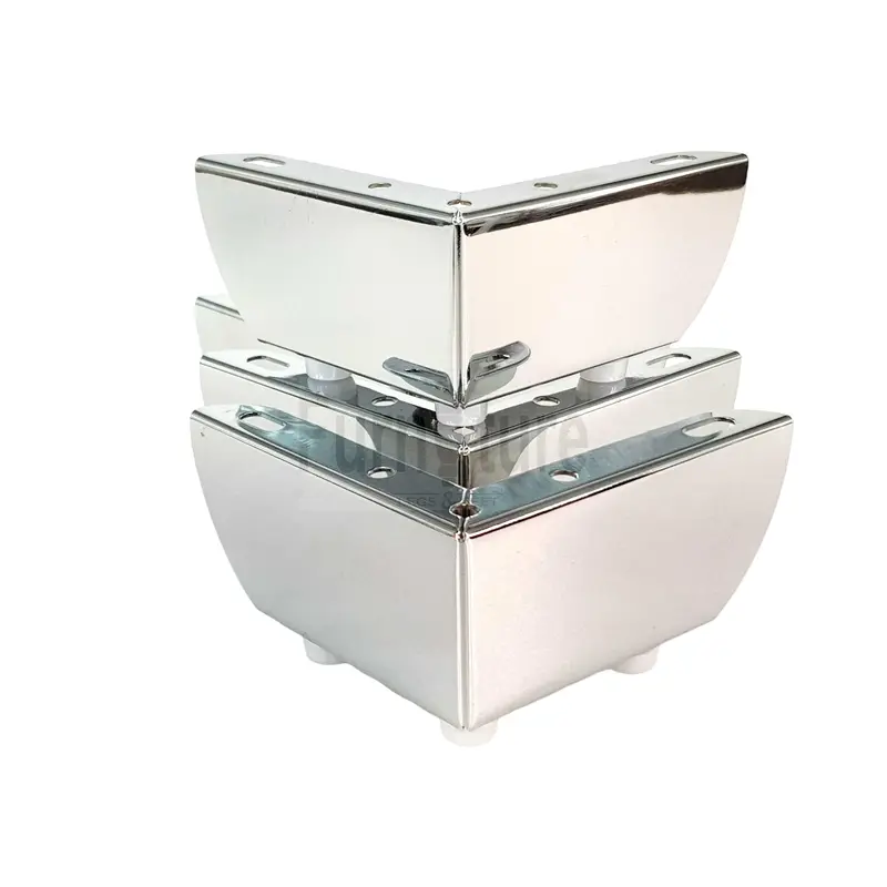 4 Chrome Furniture Legs Metal Feet 50mm High Sofa Chair Cabinets Stools Beds 4