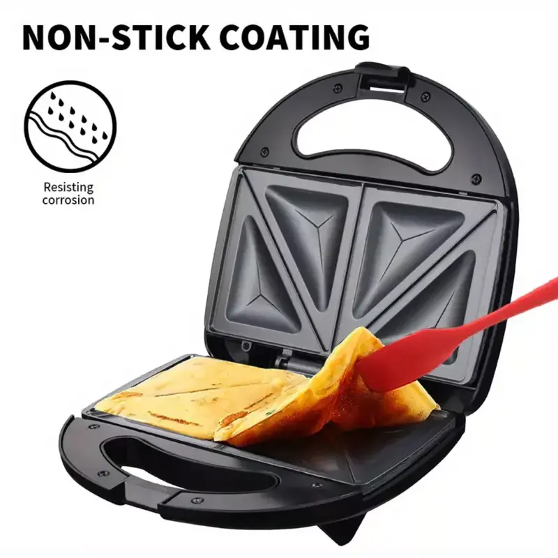 2 Slice Sandwich Toaster Non-Stick Toastie Maker Machine Easy Clean 750W - New UK 0