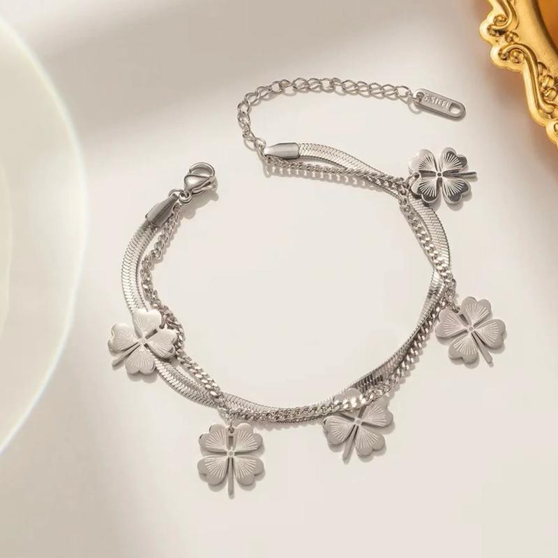 Large lucky charm style bracelet gold and silver 1