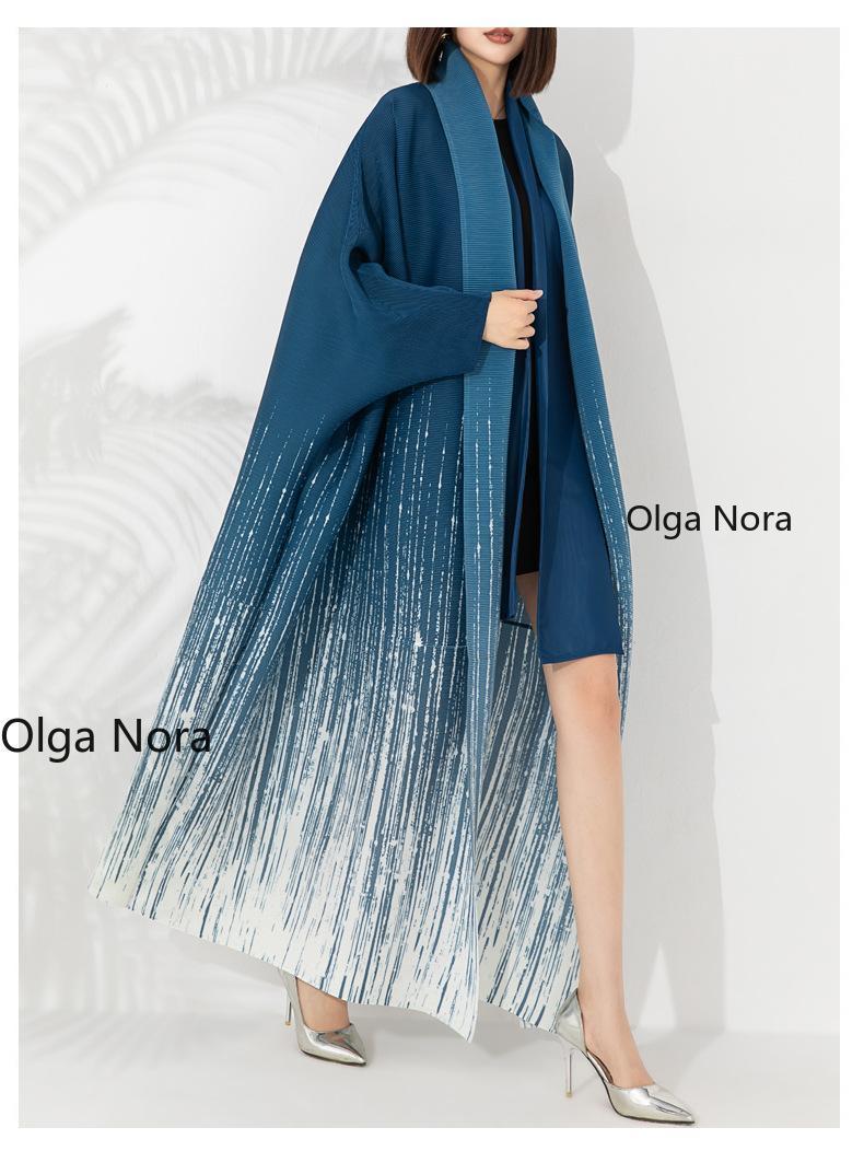 Product Introduction of Olga Nora ON1245ON Pleated ombré abaya with Matching belt (2pcs set) 13
