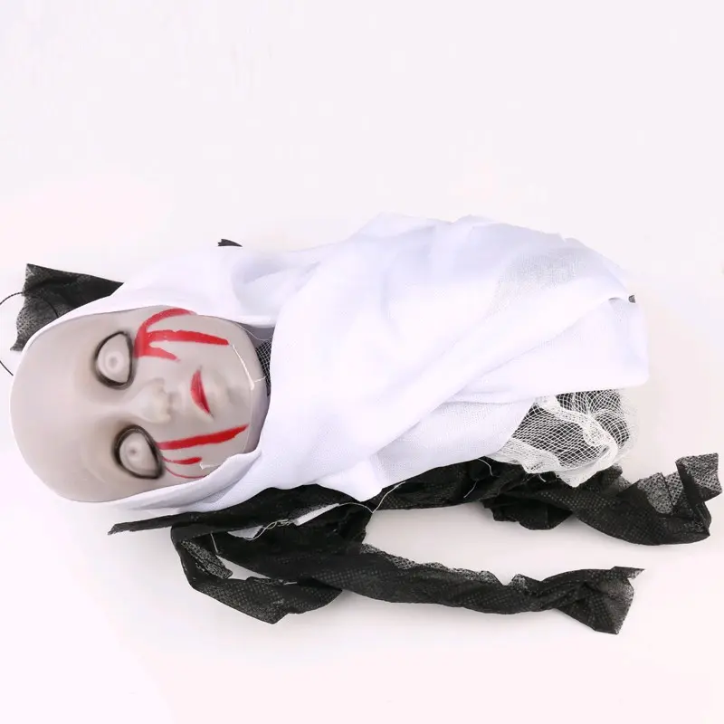 Hanging Ghost Skeleton Head Blood Bleeding Eyes for Haunted Halloween House Props Spooky Scene 4