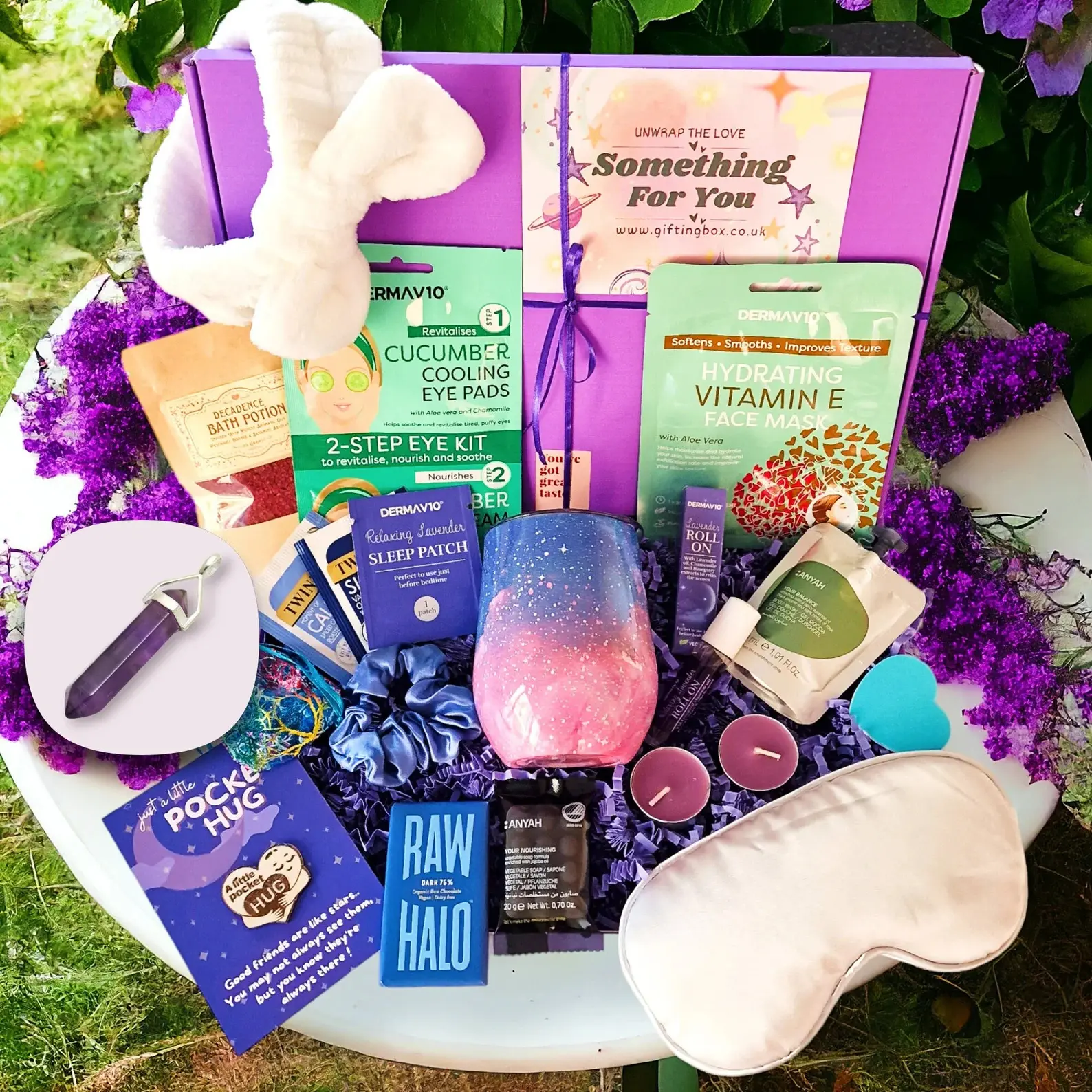 PAMPER HAMPER - Birthday Hamper Letterbox Gift for Her - Mum Spa Self-Care Giftbox Birthday Gifts - Friend Giftbox Carepackage Personalised Herbal Scented Comfort Cosmetics Skin Repair Mask Aloe Aloe Vera Body Wash Chocolate Green Tea Kit Smooth Cream Eye