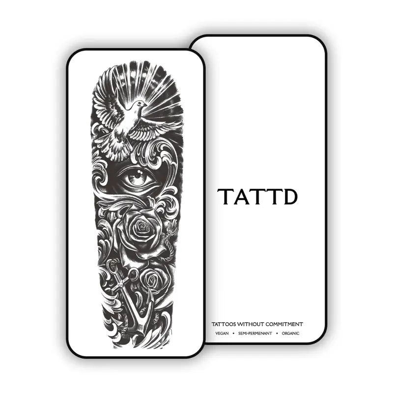 Harmony Bloom Sleeve - TATTD 2 Week Semi-Permanent Sleeve Tattoo - Vegan - Waterproof - No Needles - Explore Tattoos Without Commitment 0