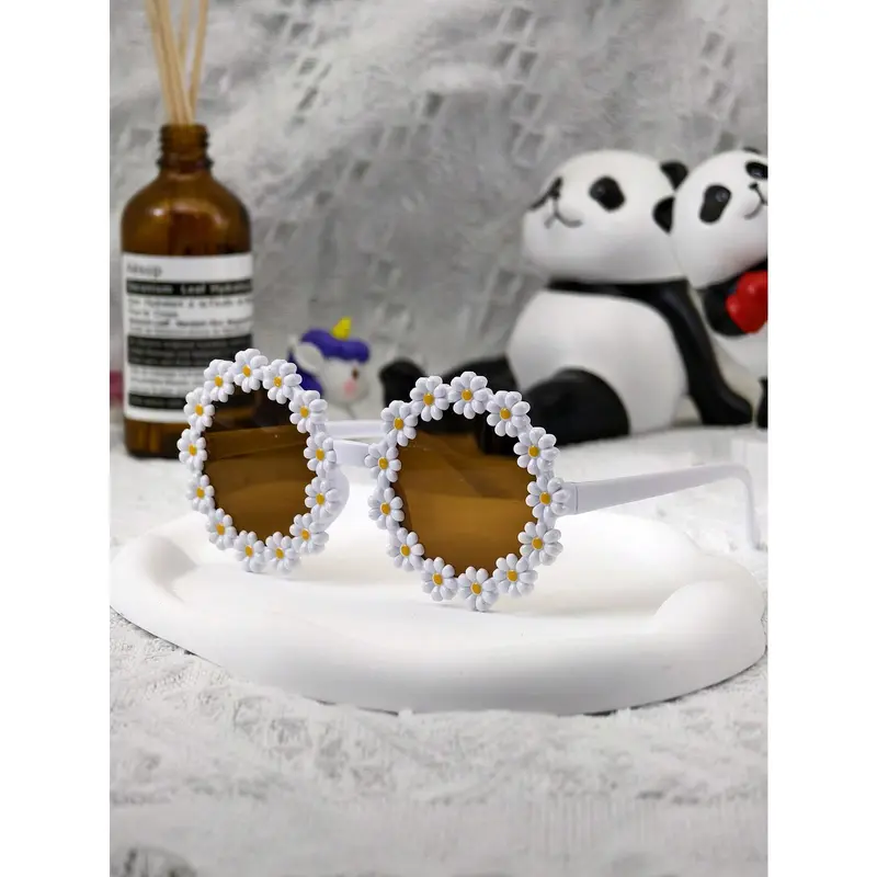 1pc/7pcs Children/Adult Fashionable Daisy Flower Decor Fashion Glasses Unisex, Outdoor Beach Photography Glasses, Baby Prop Eyewear 8