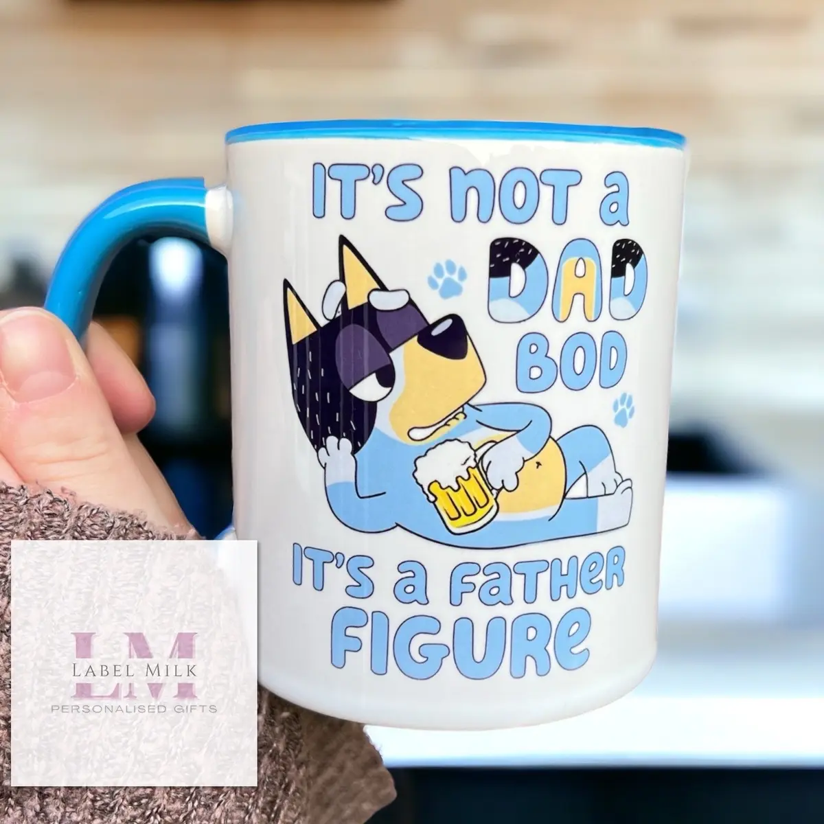 Bluey Dad Bod Mug - Father Figure Mug, Funny Mugs christmas drinkingglass tea, Father’s Day gifts, Dad Bod, Tea mug, Coffee Mug, Viral Dad Mug