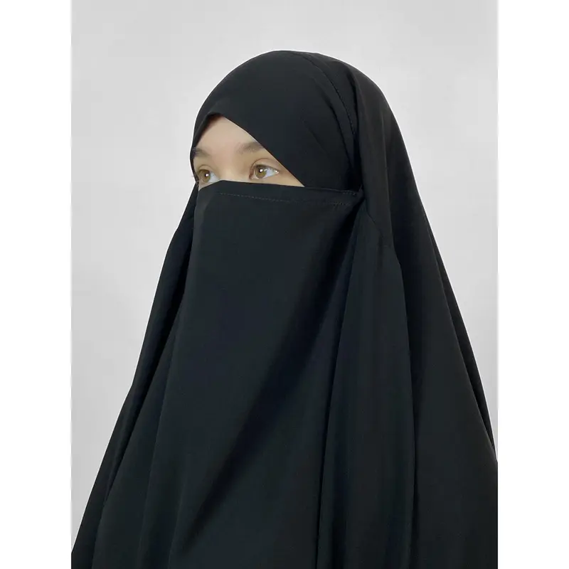 Matte Jilbab With Elastic Sleeves 2
