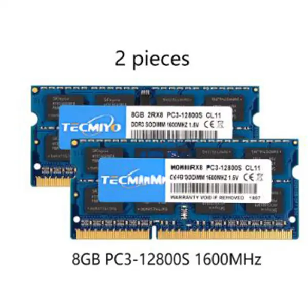 16GB (2x8GB) DDR3 1600MHz Laptop RAM - PC3-12800S Non-ECC SODIMM