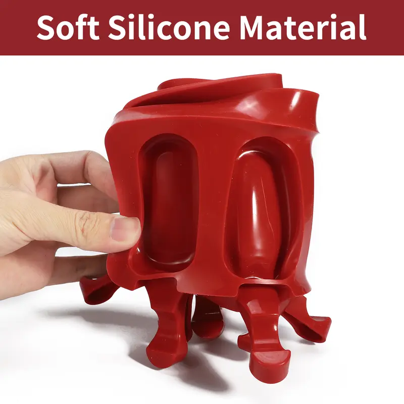Vinsani Ice Lolly Moulds Silicone 8 Cavity Ice Cream Lolly Mould, Ice Lolly Makers with 50 Sticks, Food Grade BPA Free Ice Cream Mould for Frozen Popsicle Tray DIY Layer Ice Cream Lolly Tray - Red 4