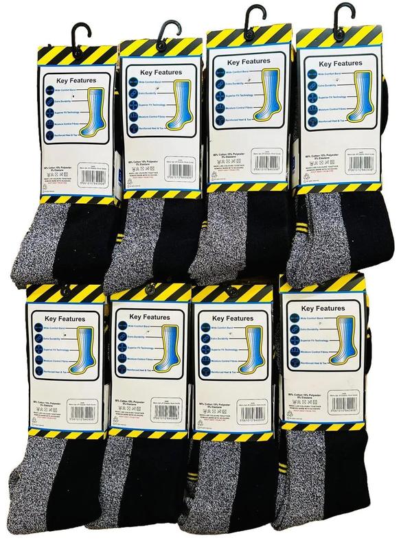 24 Pairs of Non-Elastic Heavy Duty Work Socks for Men, UK Shoe Size 6-11 - Bowling Menswear Bestie Underwear 1