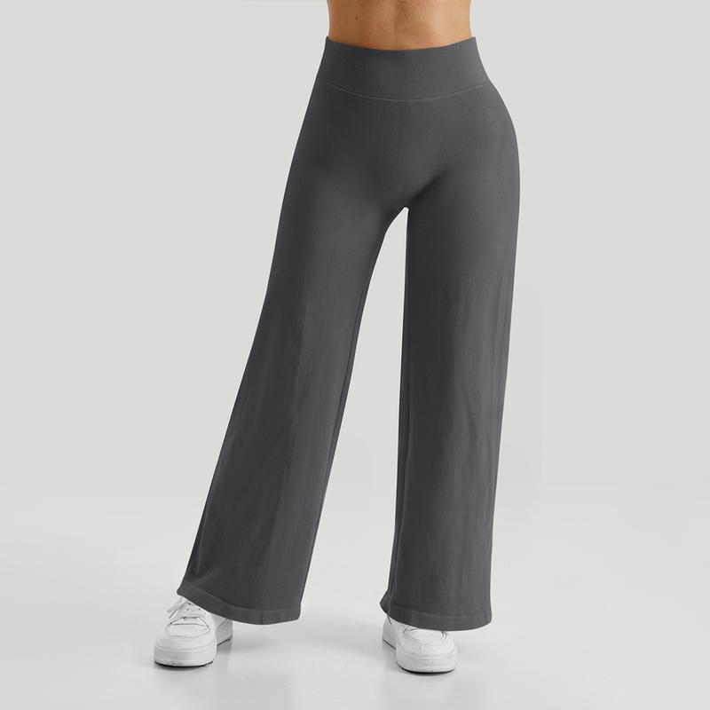 Mooslover UK Women Casual High-Waisted Wide Leg Straight Pants Breathable Trousers 7