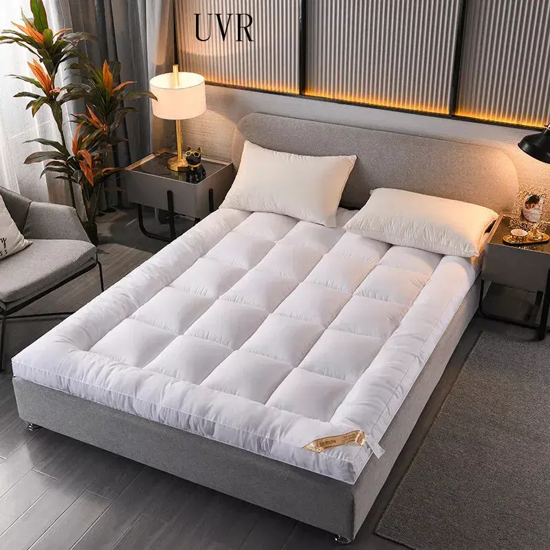 10cm Hotel Quality Mattress Toppers Cover Extra Thick  1500 GSM Mattress Pad  Back Pain Relief Heavy Fill Box Stitched Cooling Mattress Protector Soft Deep Pocket, Down Filling