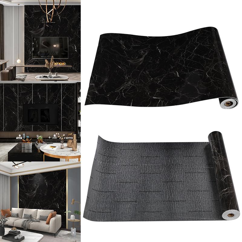 Livingandhome 3M Grey Marble Contact Wallpaper Self Adhesive 3