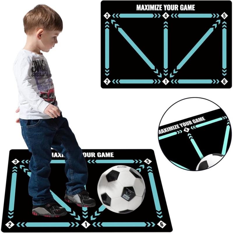 Football Skills Training Mat Non Slip Kids Adults Dribble Training Carpet Sports 3