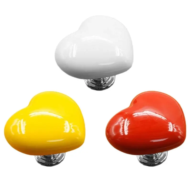 Fashionable Colored Heart Shape Toilet Closestool Water Tank Push Switch Assistant Cabinet Or Door Drawer Auxiliary Buttondevice 6
