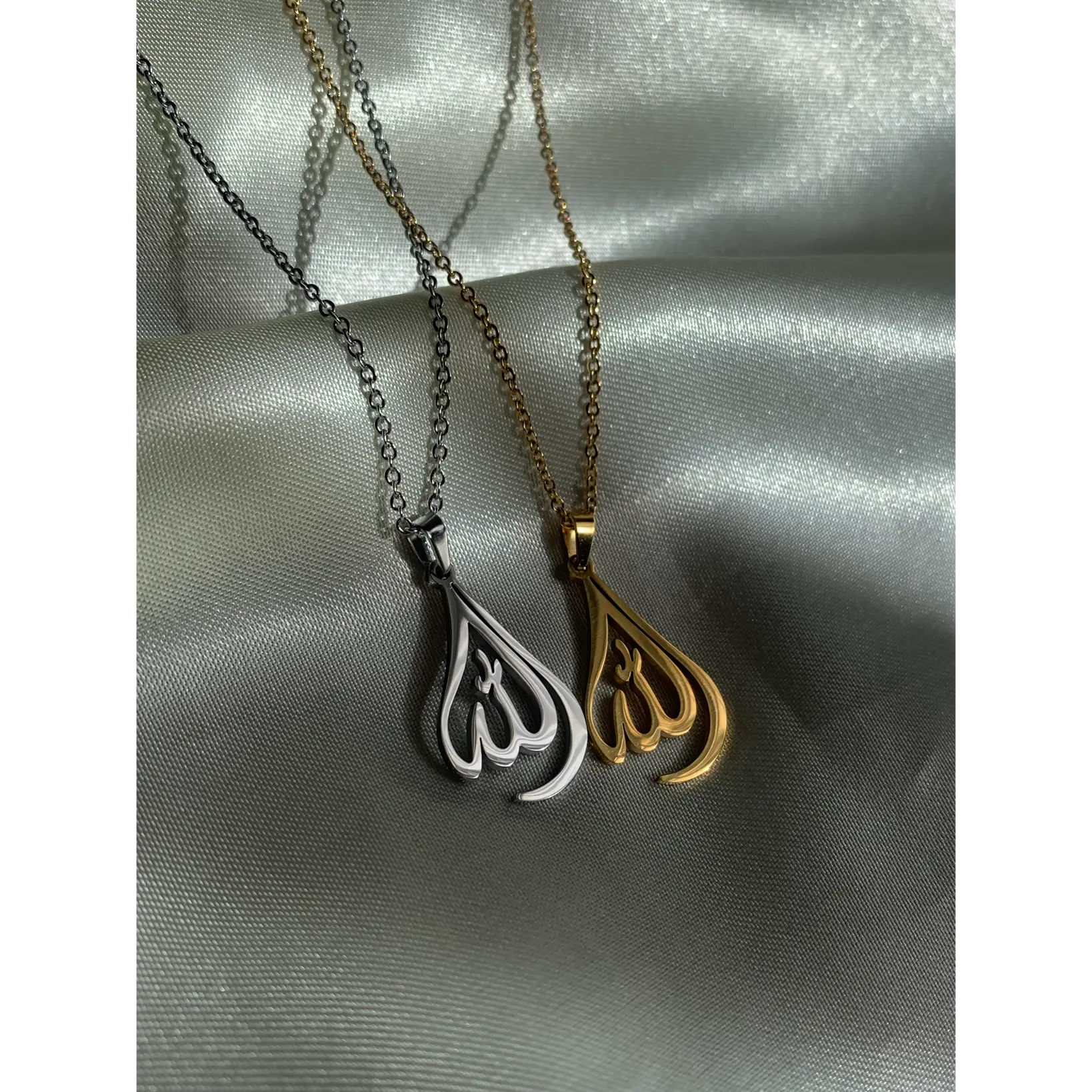 Allah SWT Teardrop Necklace for Muslim Women and Men