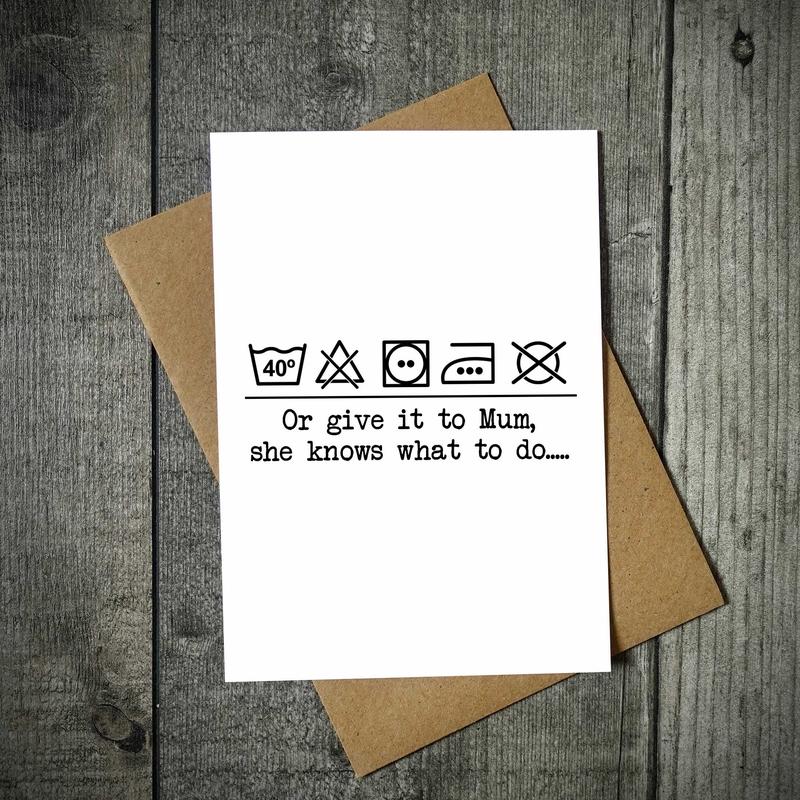 Mother's Day Card - Washing Instructions Card | Funny Birthday Cards For Mum | EllieBeanPrints 1